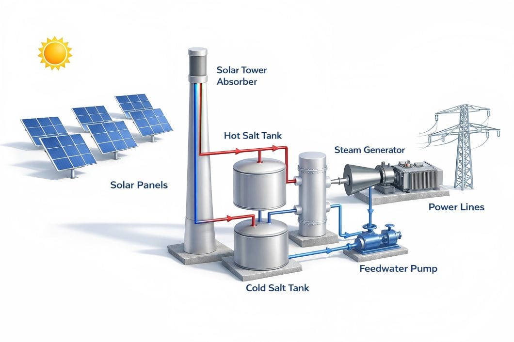 Solar Thermal Power/Heating Station Concentrated Solar Power System Architecture2